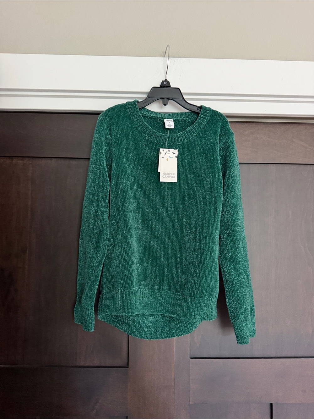Harper Canyon Girls Deep Green Chenille Pullover Sweater size 8